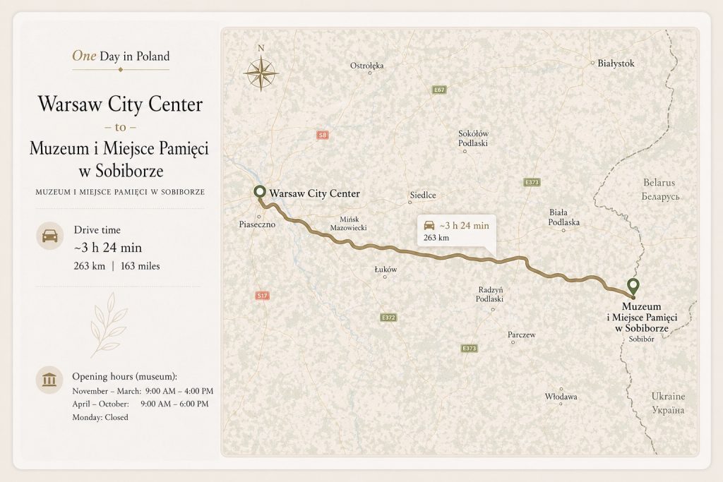 One Day in Poland - Map Warsaw - Sobibor