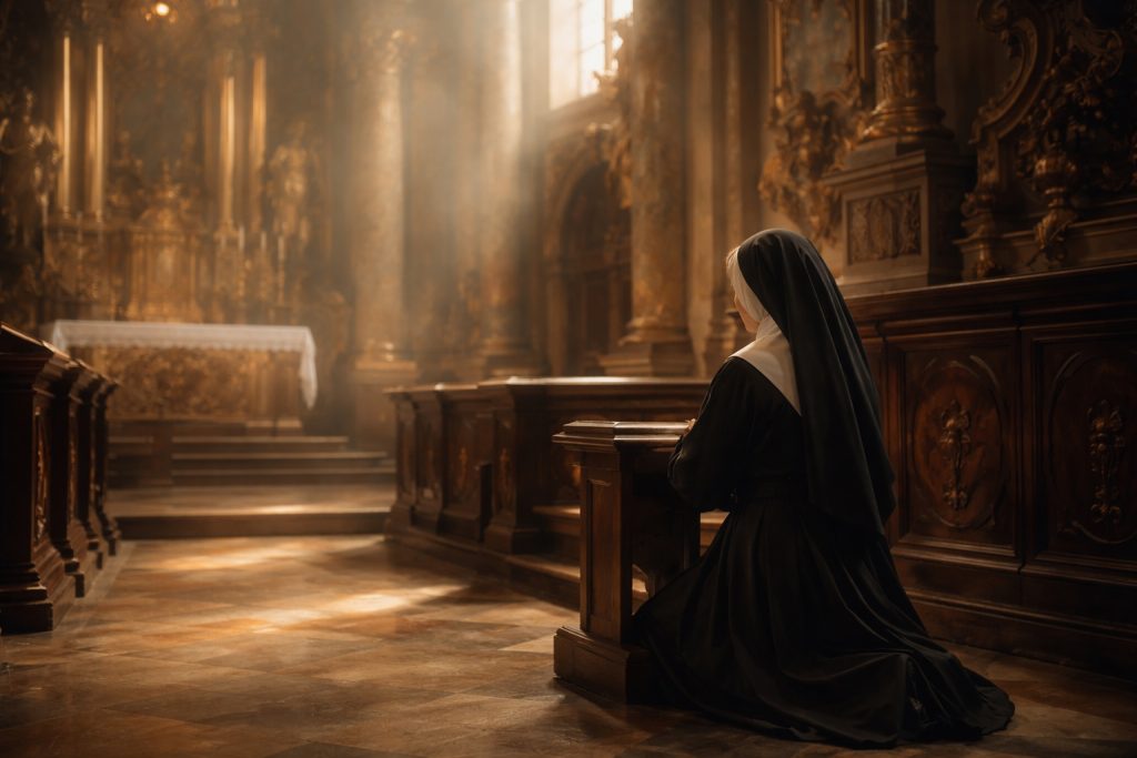 One day in Poland - Nun in Church