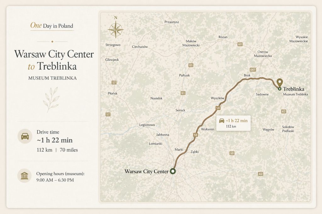 One Day in Poland - route from Warsaw to Treblinka. Treblinka tour from Warsaw